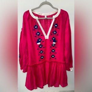 ELEVEN March 11 Embroidered Mini Dress in Pink, Size‎ S